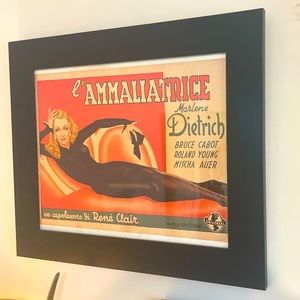 Vtg Marlene Dietrich L’Ammaliatrice (The Flame of New Orleans) Italian Poster